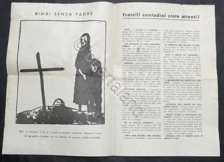 Volantino anticomunista della Democrazia Cristiana - Elezioni Politiche 1948