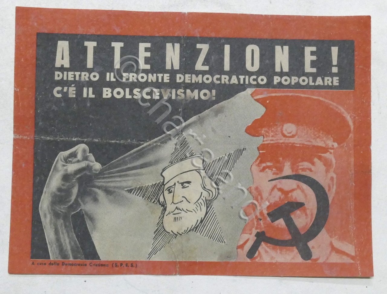 Volantino Democrazia Cristiana contro il Fronte Democratico - Elezioni 1948