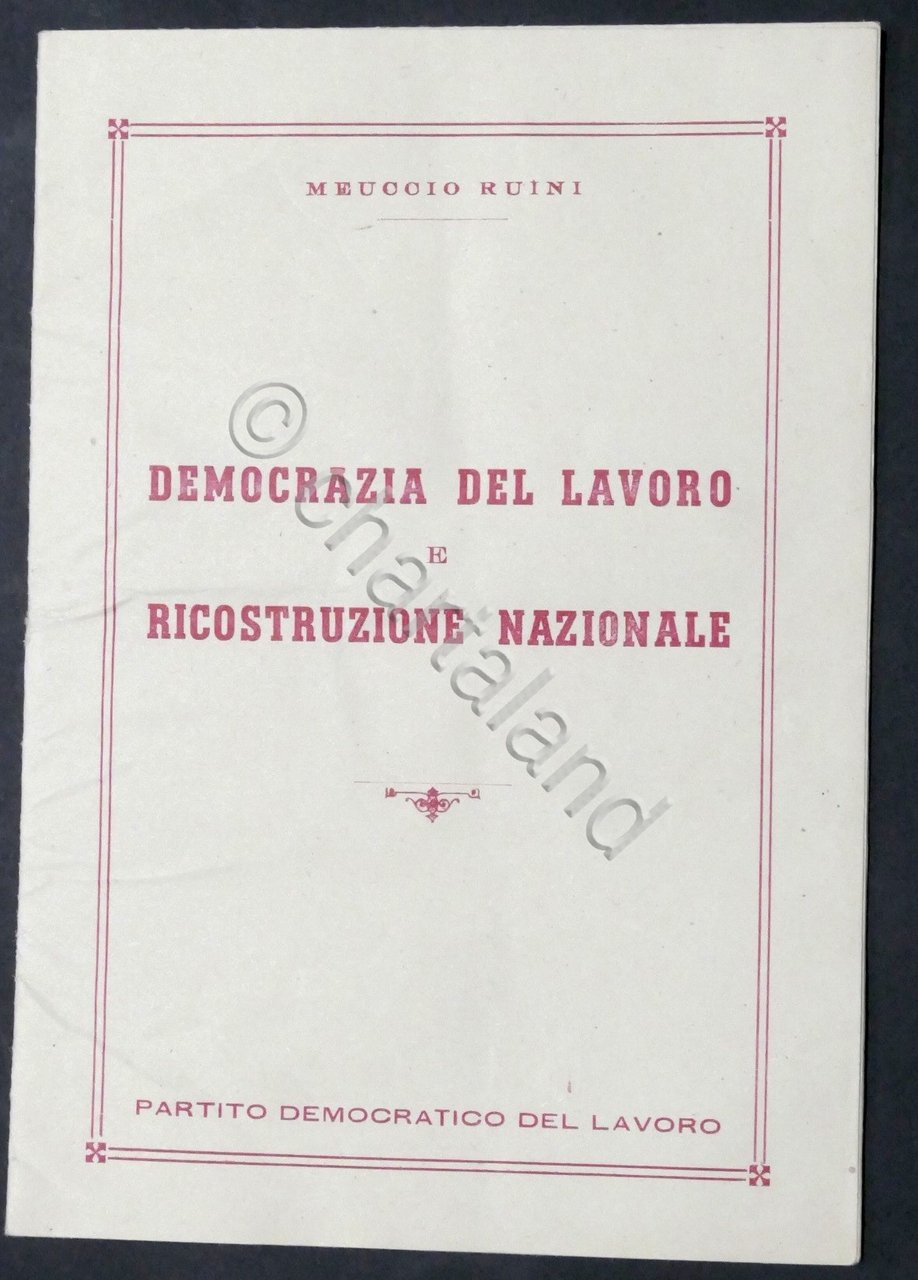 Volantino Partito Democratico del Lavoro - Elezioni Amministrative - 1946