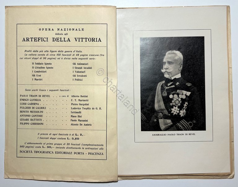 WWI - A. Bottini - L'ammiraglio Paolo Thaon di Revel …