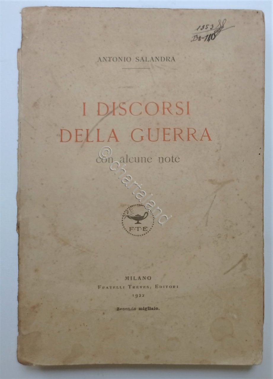 WWI - A. Salandra - I discorsi della guerra: con …