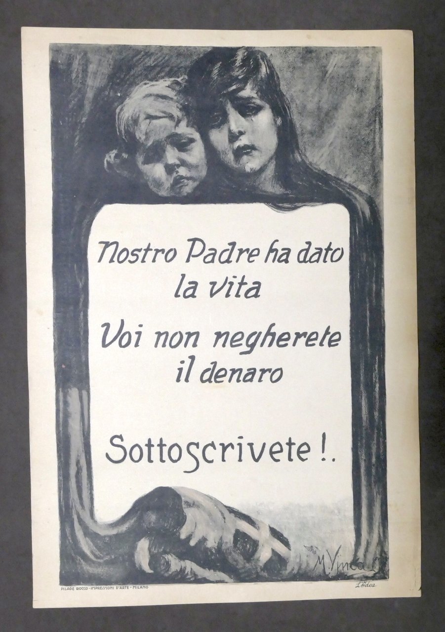 WWI - Manifesto sottoscrizione raccolta denaro per la patria - …