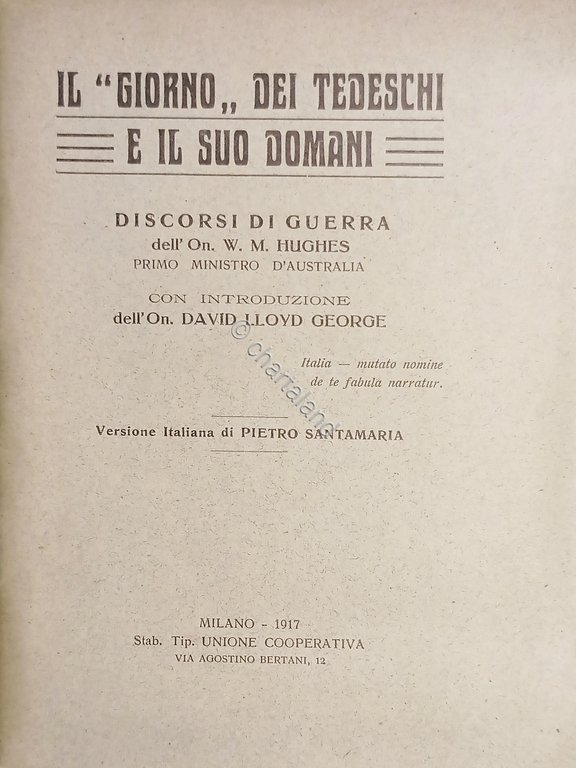 WWI - W. M. Hugues - Il "Giorno" dei tedeschi …