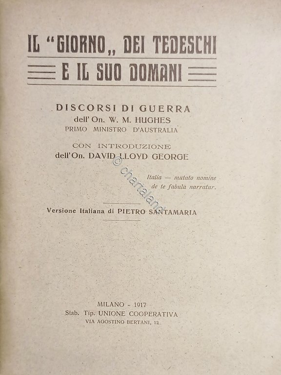 WWI - W. M. Hugues - Il "Giorno" dei tedeschi …