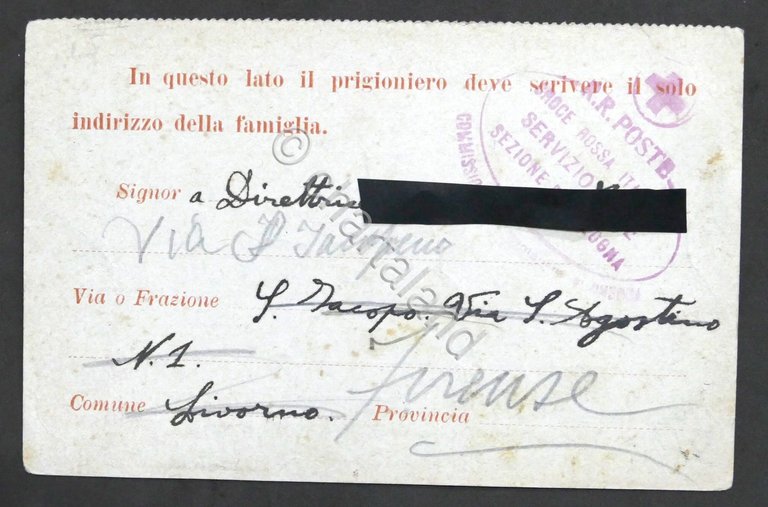 WWI Croce Rossa - Cartolina prigioniero di guerra - Alpino …