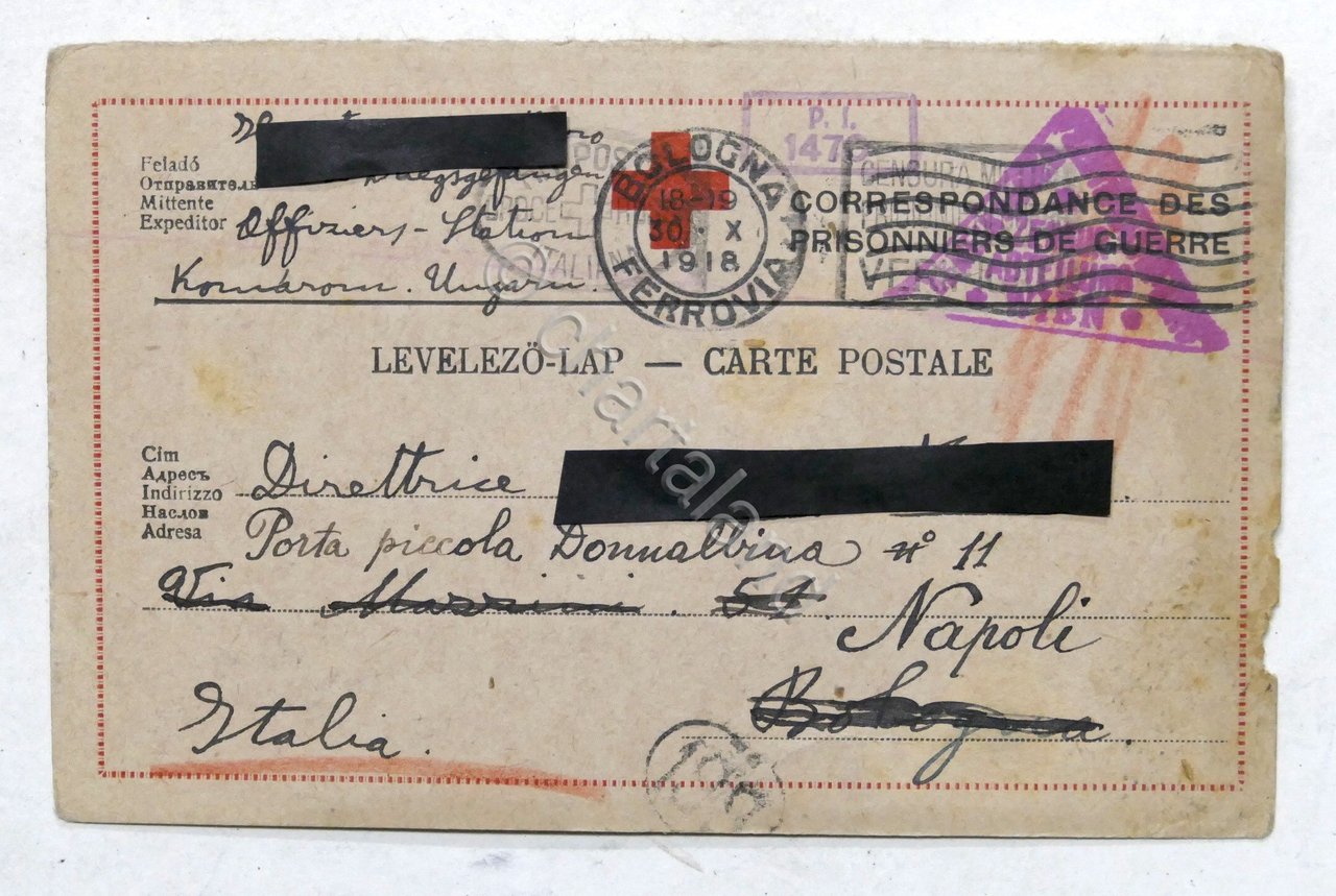 WWI Croce Rossa - Cartolina prigioniero di guerra - Alpino …