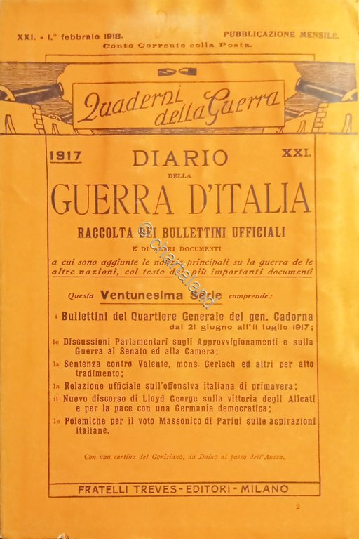 WWI Diario Guerra d'Italia - Raccolta dei Bollettini Ufficiali N. …