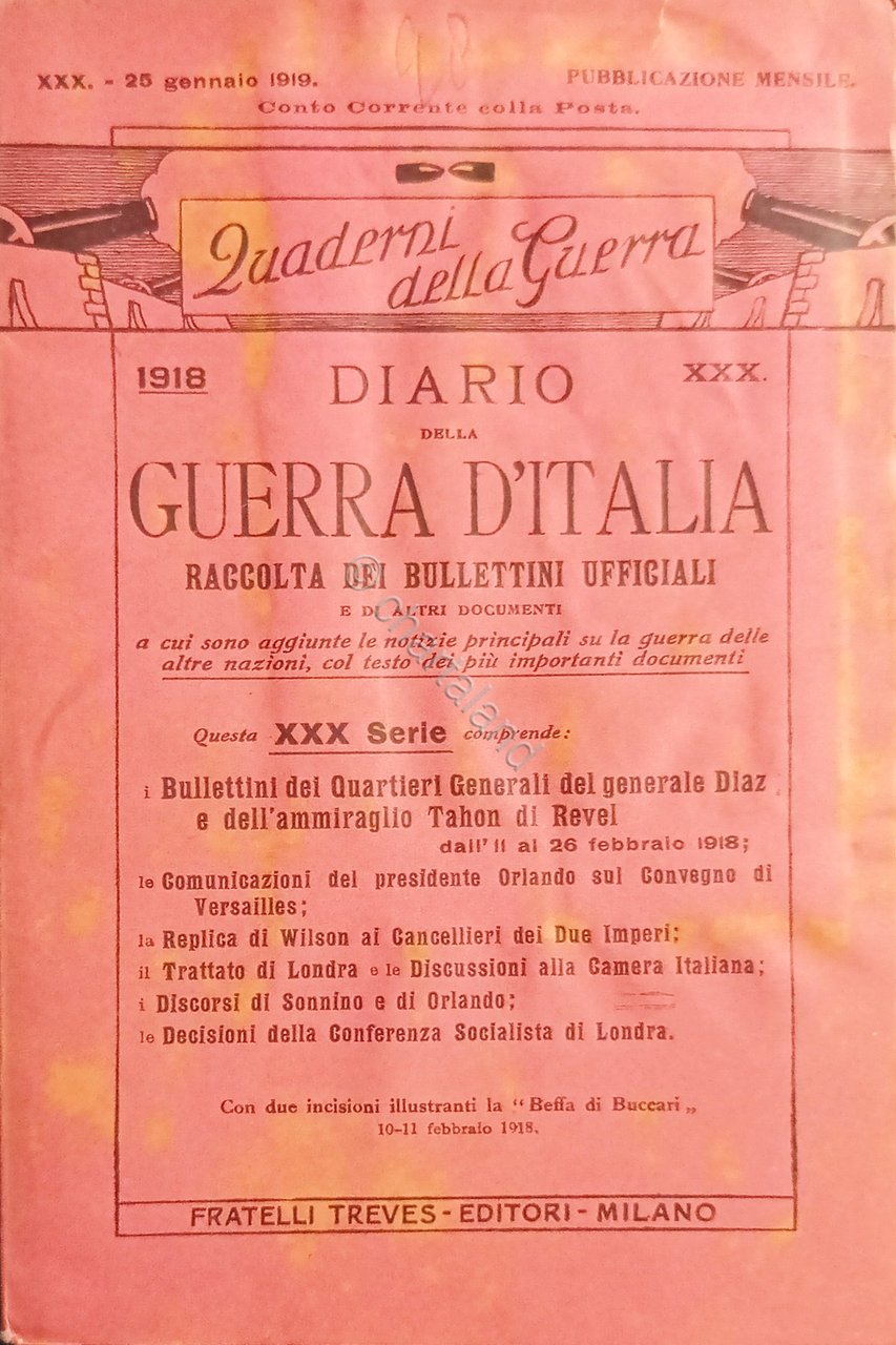 WWI Diario Guerra d'Italia - Raccolta dei Bollettini Ufficiali N. …