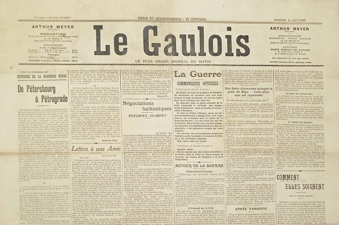 WWI Le Plus Grand Journal - Le Gaulois N. 13815 … | Immagine principale