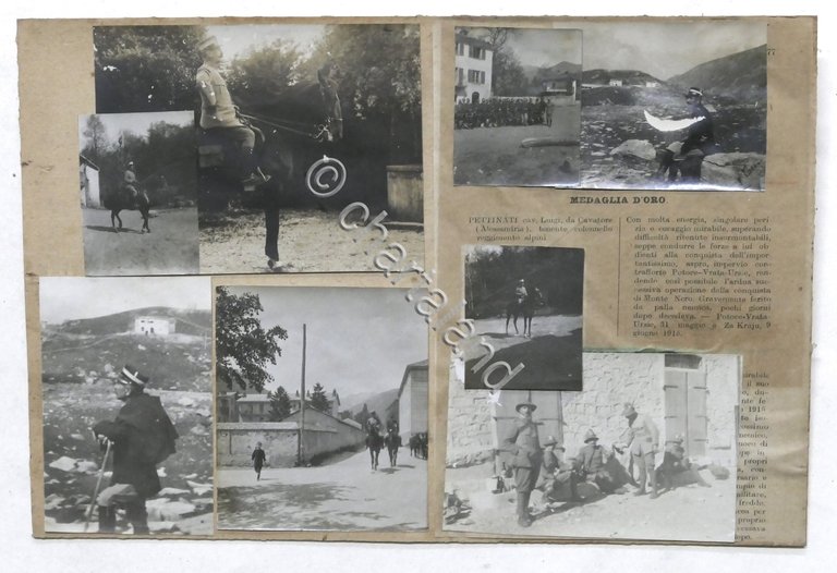 WWI Raccolta fotografie tenente Colonnello Luigi Pettinati - Medaglia d'Oro …