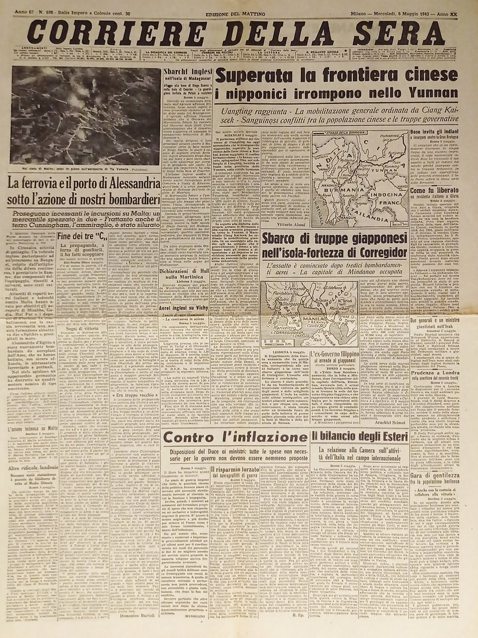 WWII - Corriere della Sera N. 108 - 1942 Superata …