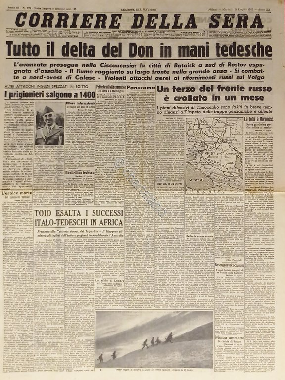 WWII - Corriere della Sera N. 179 - 1942 Don …