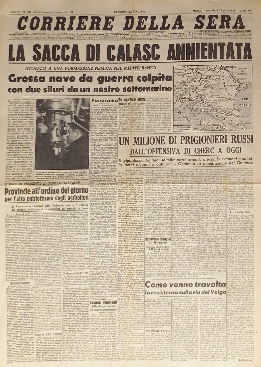 WWII - Corriere della Sera N. 193 - 1942 La …