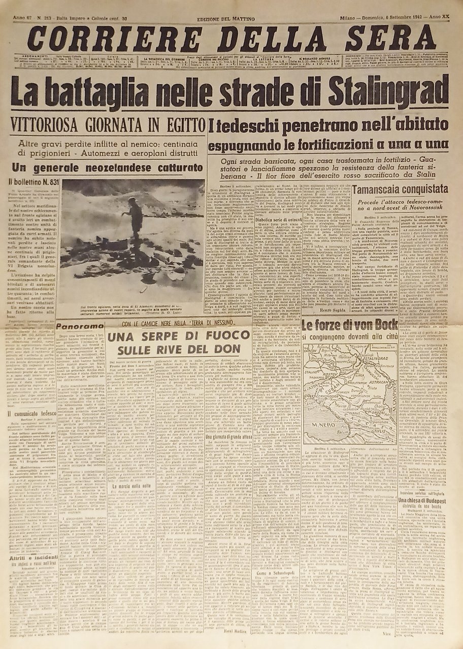 WWII - Corriere della Sera N. 213 - 1942 La …