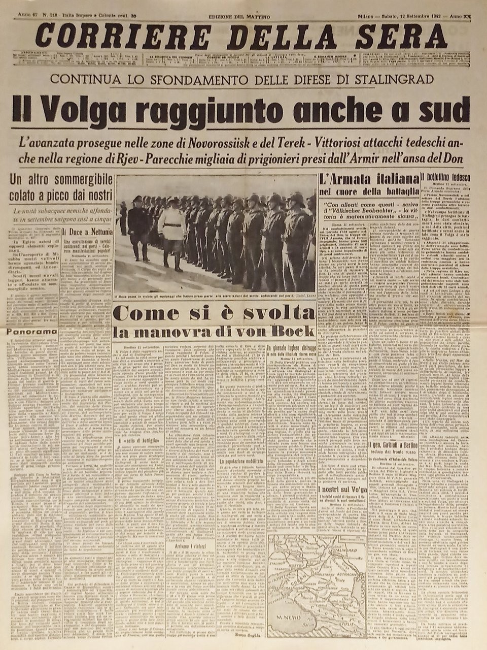 WWII - Corriere della Sera N. 218 - 1942 Il …