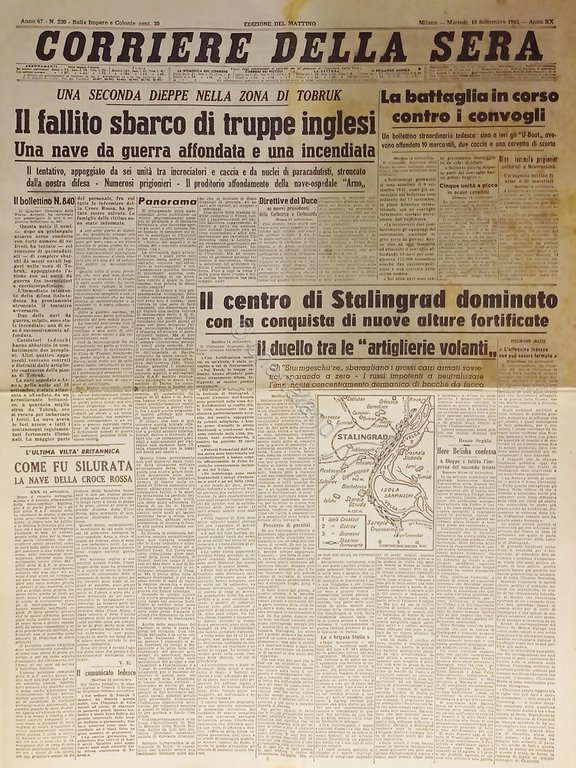 WWII - Corriere della Sera N. 220 - 1942 Il …