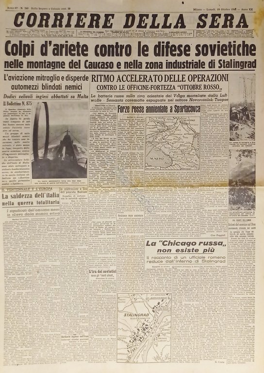 WWII - Corriere della Sera N. 249 - 1942 Colpi …
