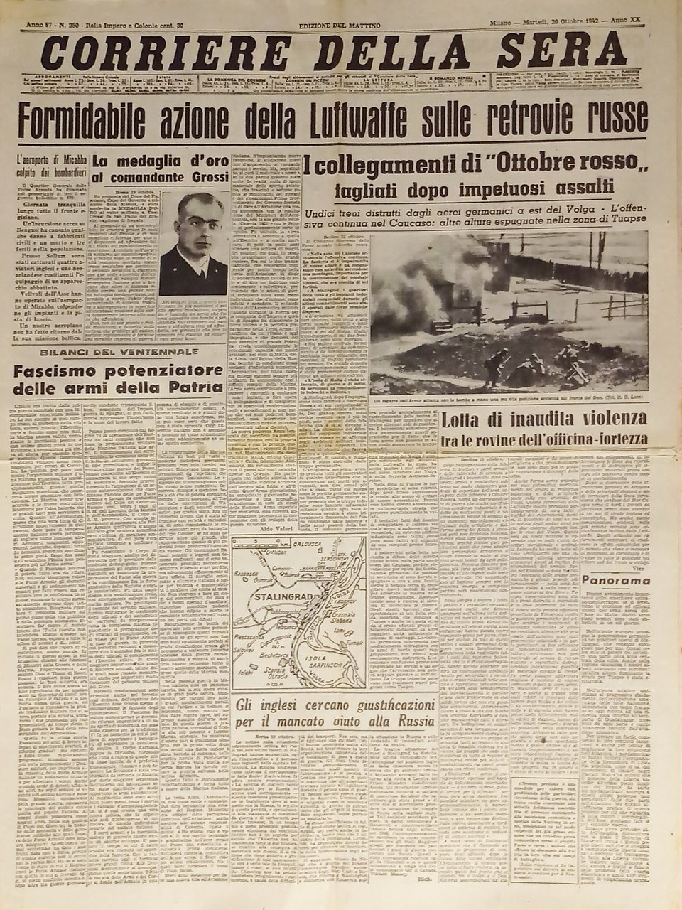 WWII - Corriere della Sera N. 250 - 1942 Formidabile …