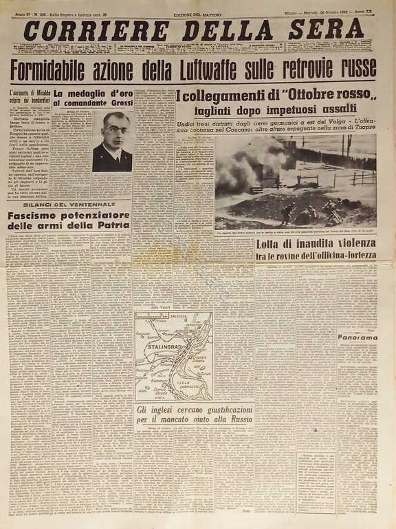 WWII - Corriere della Sera N. 250 - 1942 Formidabile …