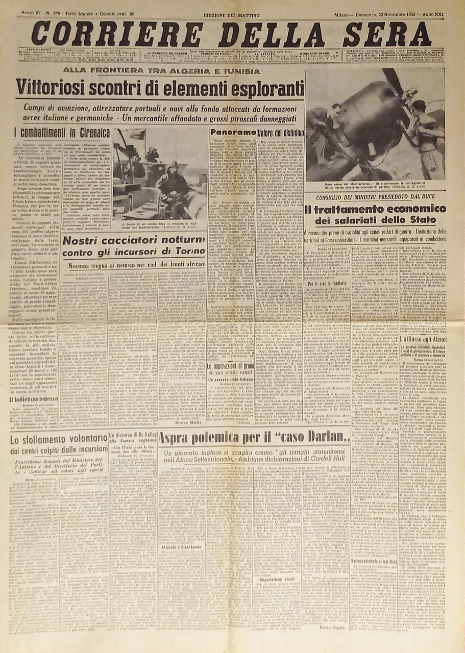 WWII - Corriere della Sera N. 279 - 1942 Alla …
