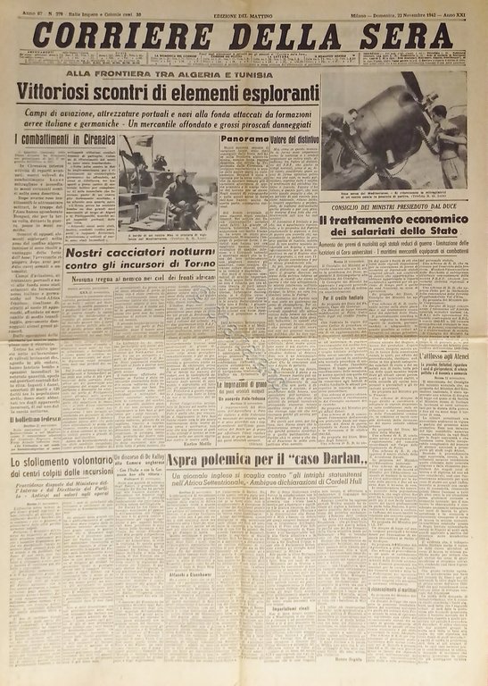 WWII - Corriere della Sera N. 279 - 1942 Alla …