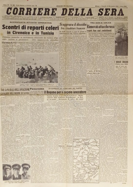 WWII - Corriere della Sera N. 283 - 1942 Scontri …