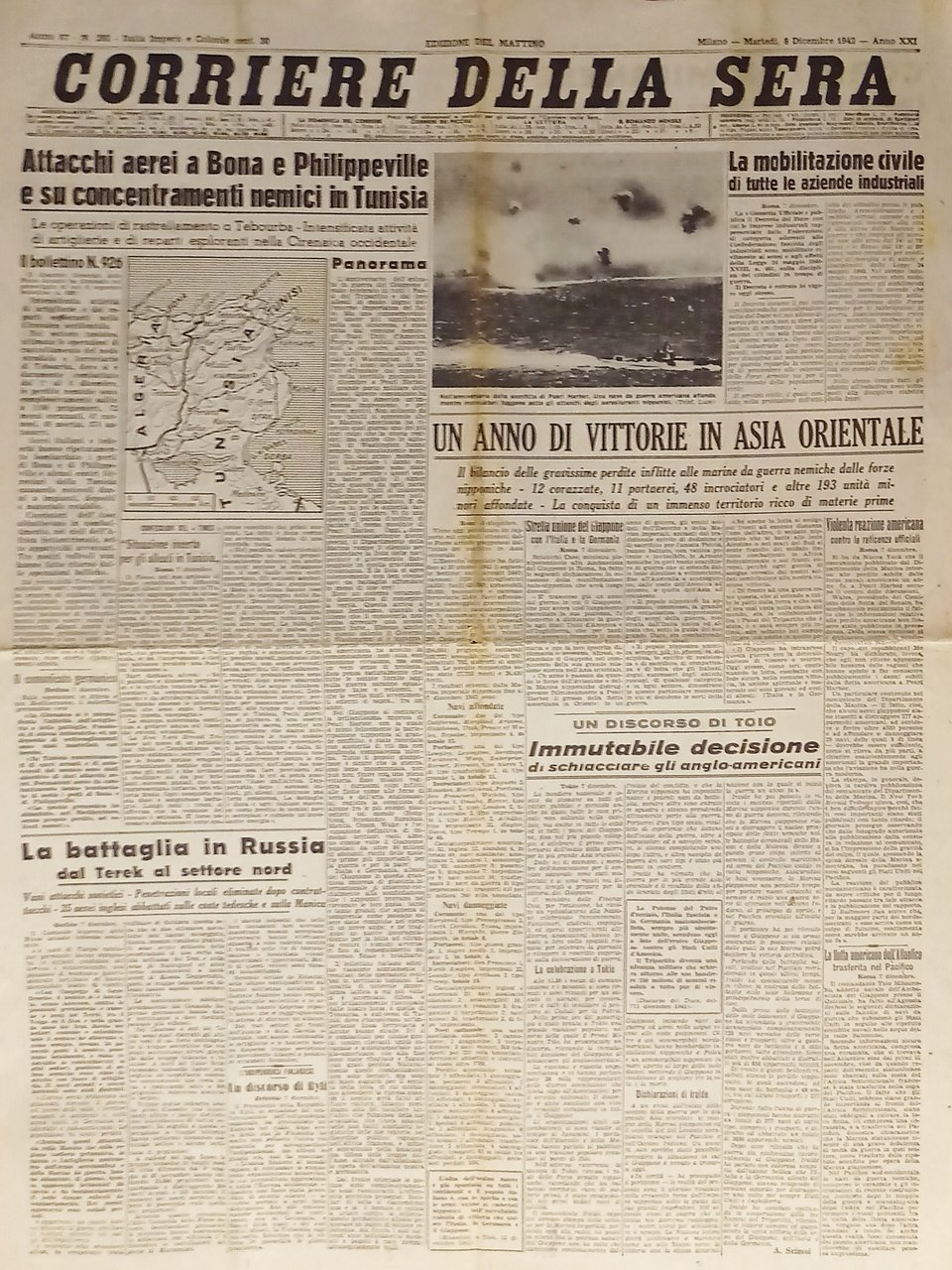 WWII - Corriere della Sera N. 292 - 1942 Attacchi …