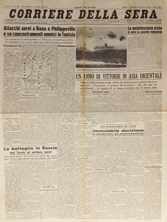 WWII - Corriere della Sera N. 292 - 1942 Attacchi …