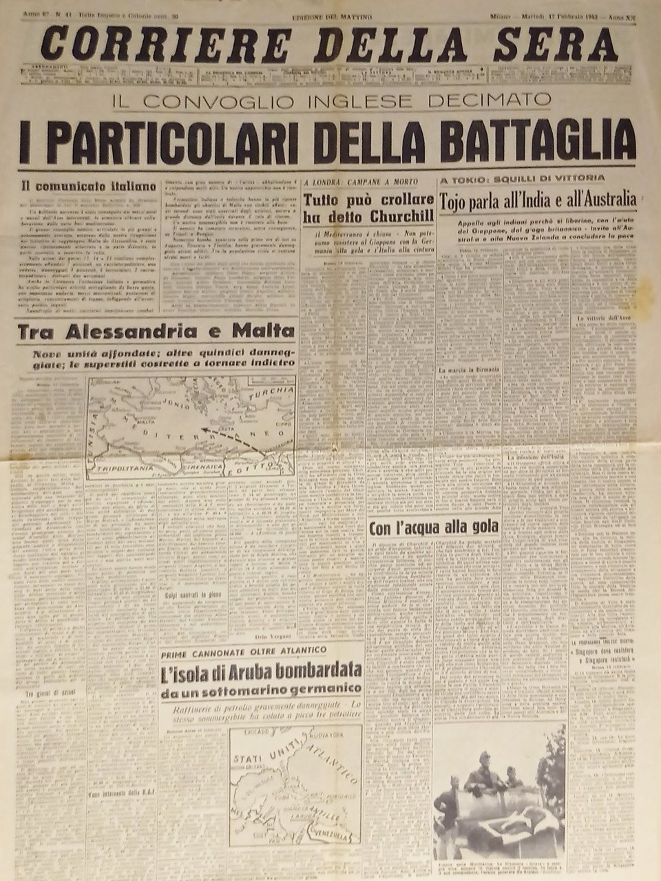 WWII - Corriere della Sera N. 41 - 1942 Tutto …