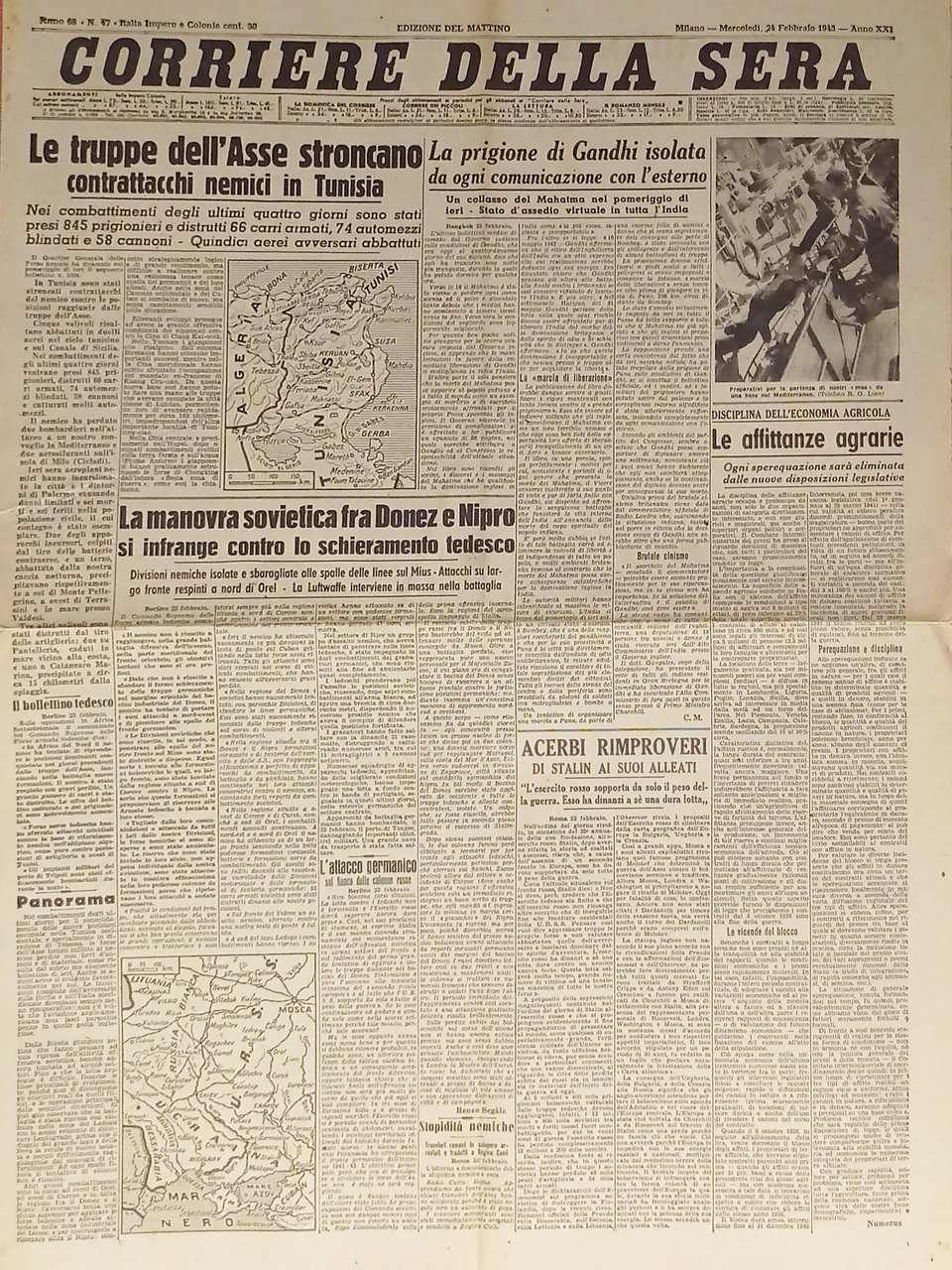 WWII - Corriere della Sera N. 47 - 1943 Le …