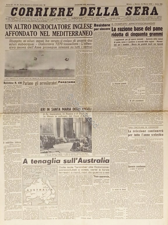 WWII - Corriere della Sera N. 63 - 1942 Un …