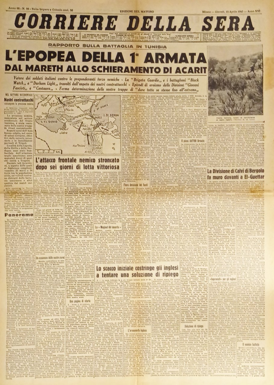 WWII - Corriere della Sera N. 90 - 1943 L'epopea … | Immagine principale