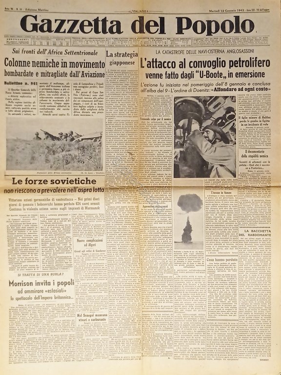 WWII - Gazzetta del Popolo N. 10 - 1943 La … | Immagine Gallery 2