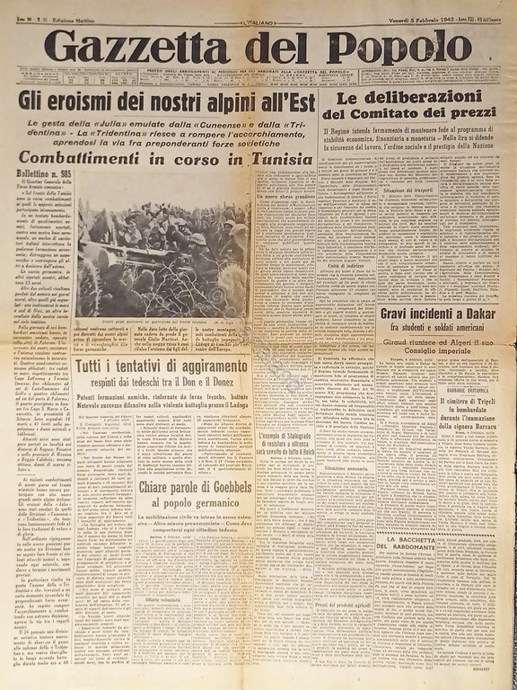 WWII - Gazzetta del Popolo N. 31 - 1943 Gli … | Immagine Gallery 2