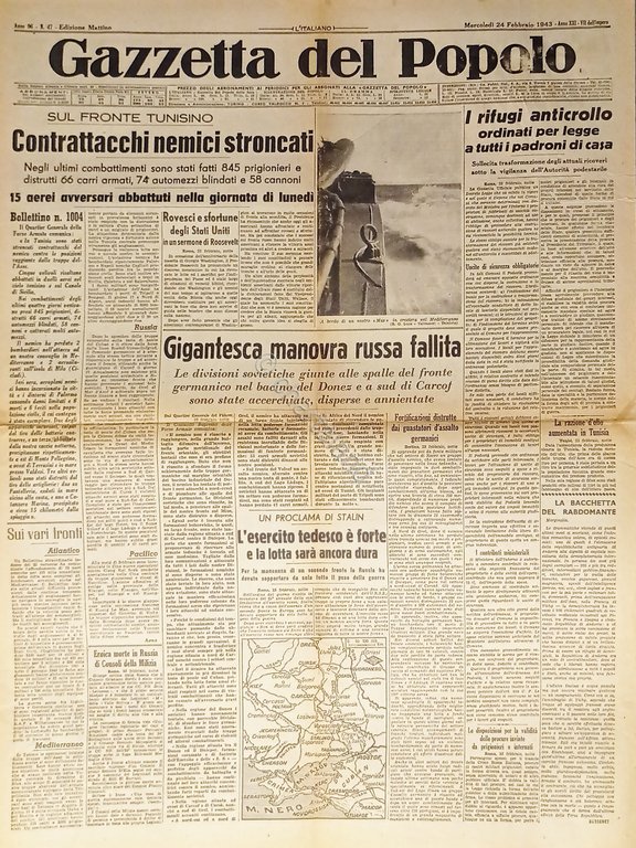 WWII - Gazzetta del Popolo N. 47 - 1943 Sul … | Immagine Gallery 2