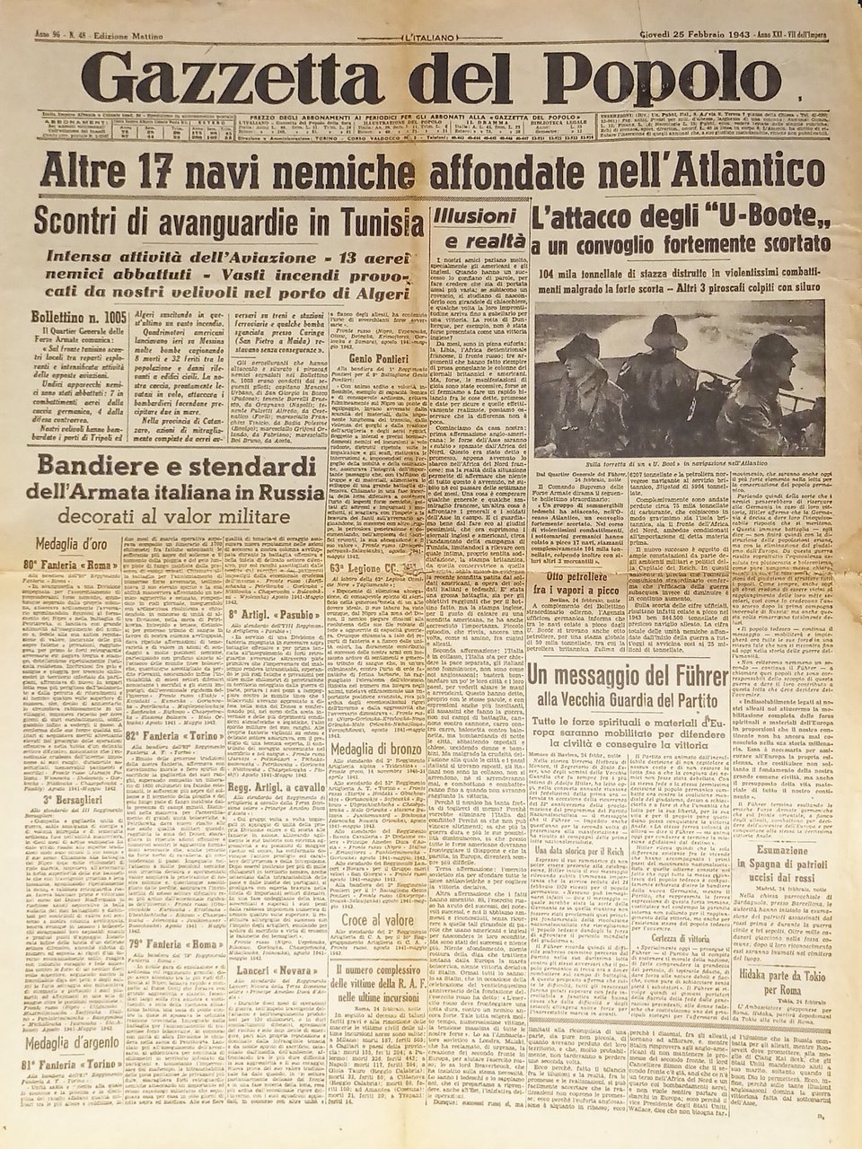 WWII - Gazzetta del Popolo N. 48 - 1943 Altre …