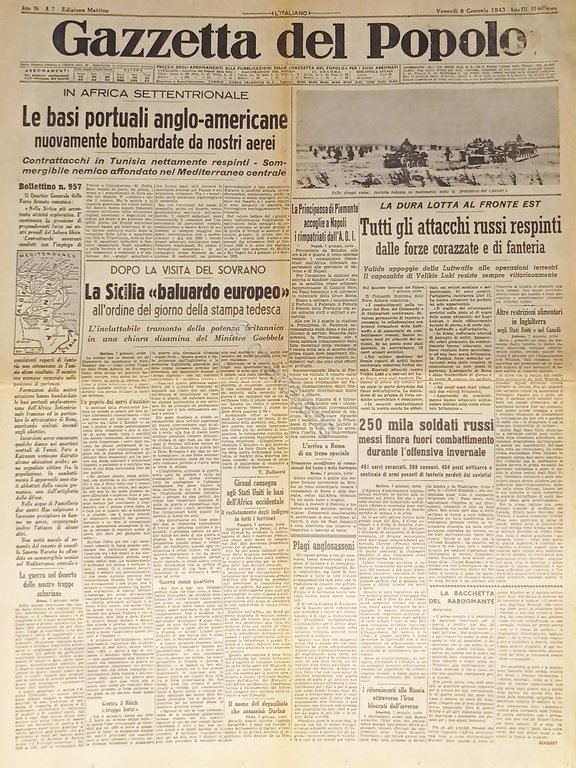 WWII - Gazzetta del Popolo N. 7 - 1943 In … | Immagine Gallery 2