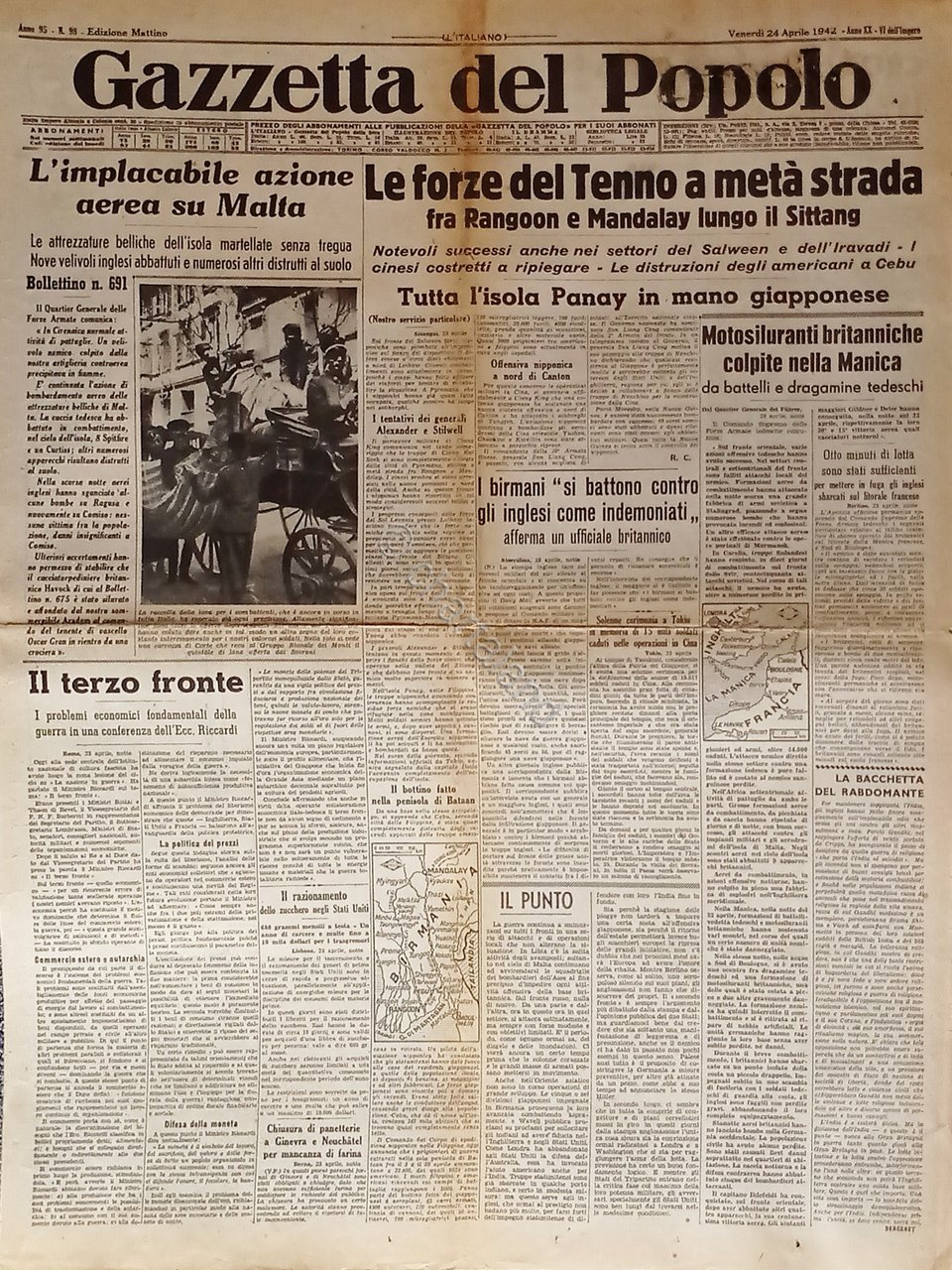 WWII - Gazzetta del Popolo N. 98 - 1942 L'implacabile … | Immagine principale