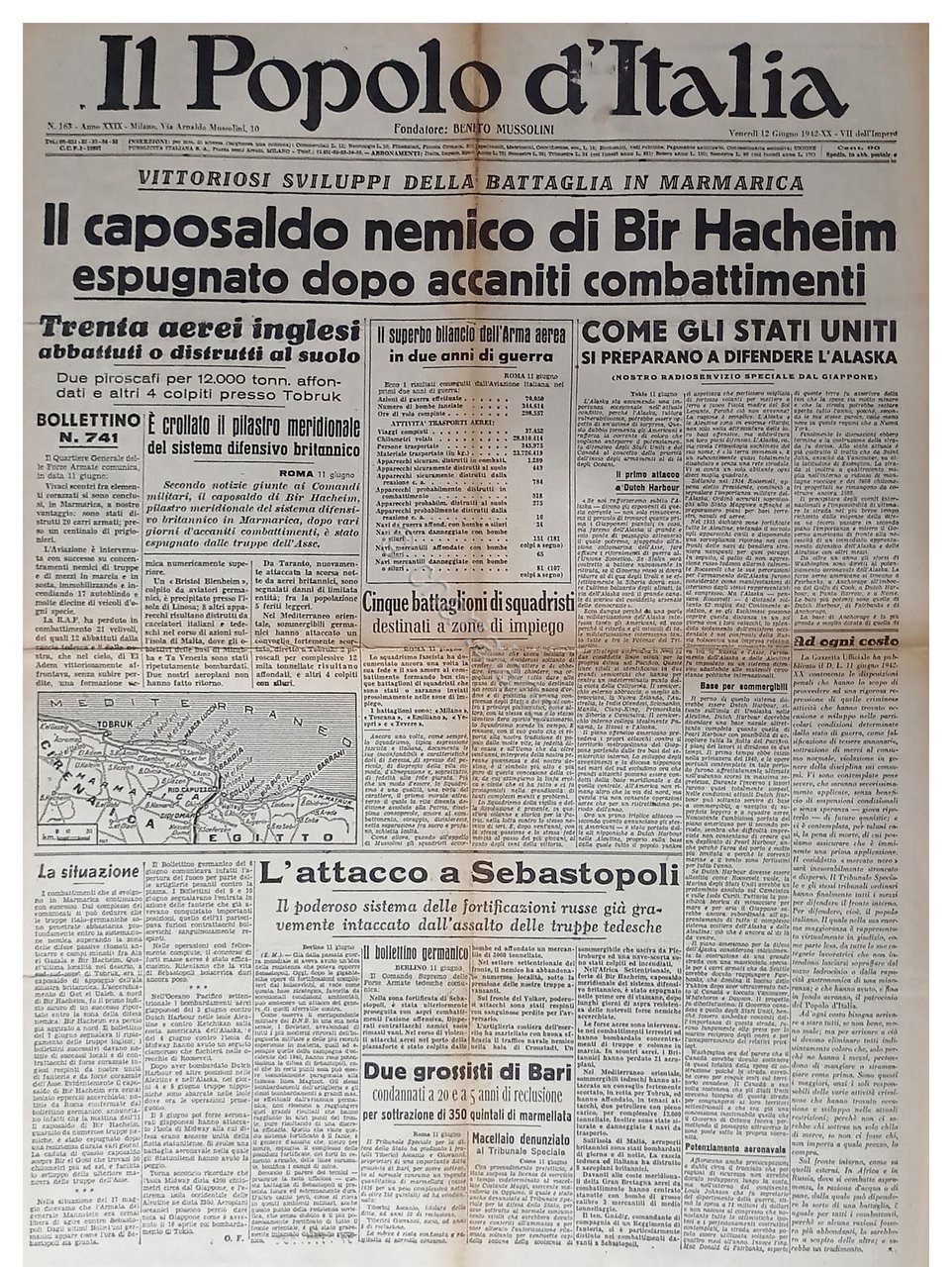 WWII - Il Popolo d'Italia N. 163 - 1942 Il …