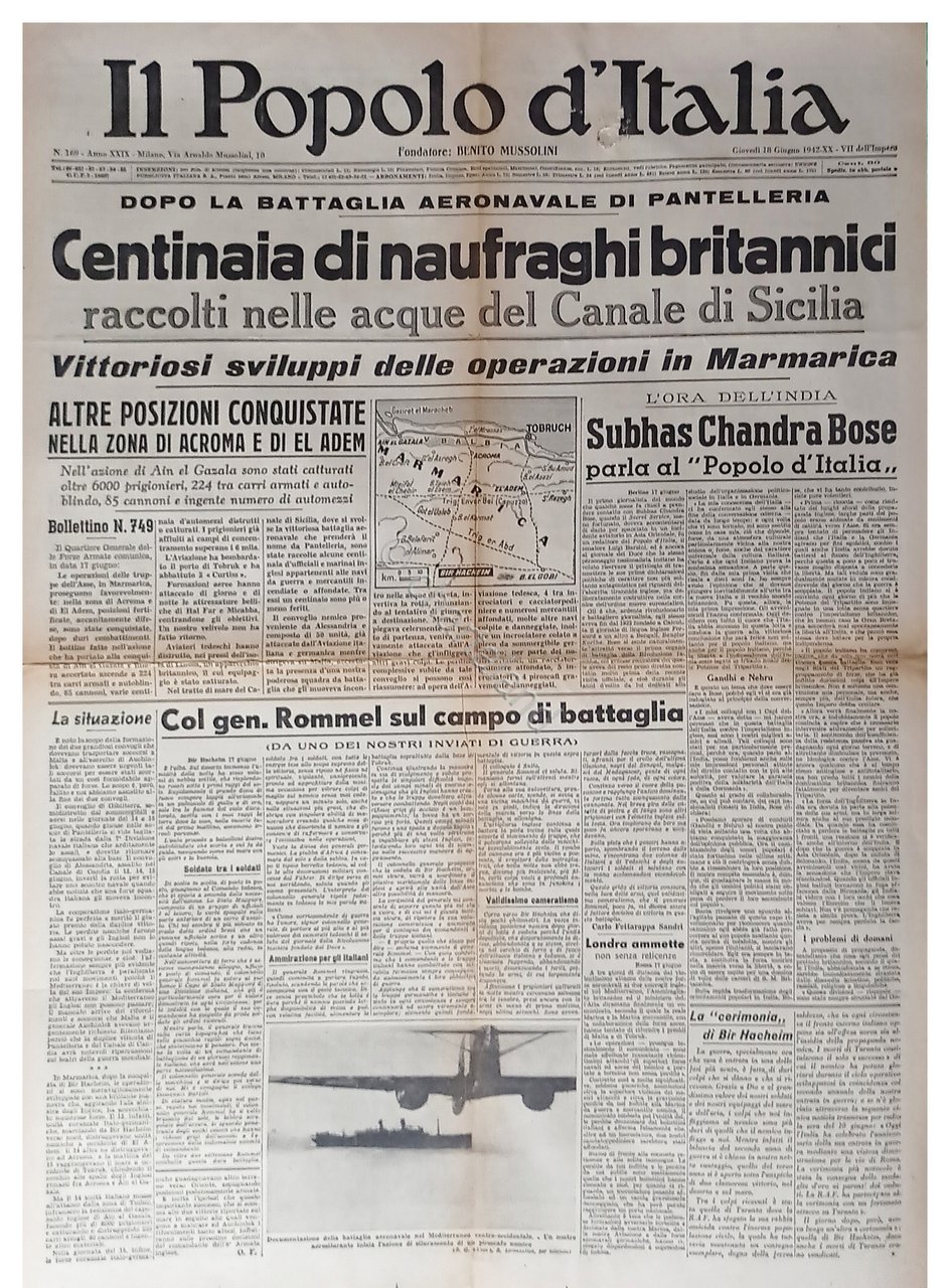 WWII - Il Popolo d'Italia N. 169 - 1942 Centinaia …
