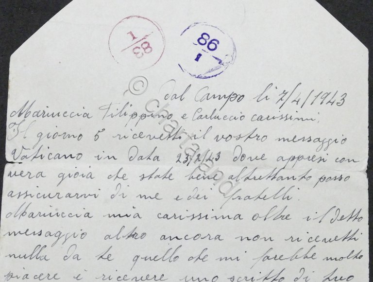 WWII - Lettera da prigioniero italiano - Campo N. 5 …