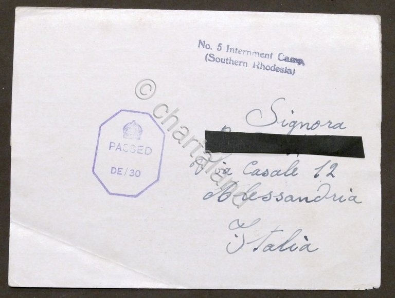WWII - Lettera da prigioniero italiano - Campo N. 5 …