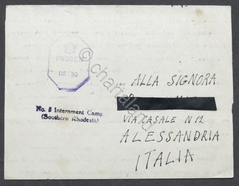 WWII - Lettera da prigioniero italiano - Campo N. 5 …