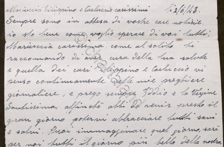 WWII - Lettera da prigioniero italiano - Campo N. 5 …