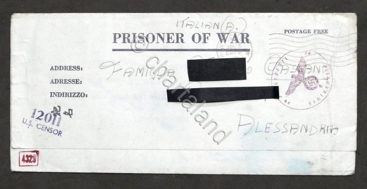 WWII - Lettera prigioniero italiano di guerra - Fort Meade …