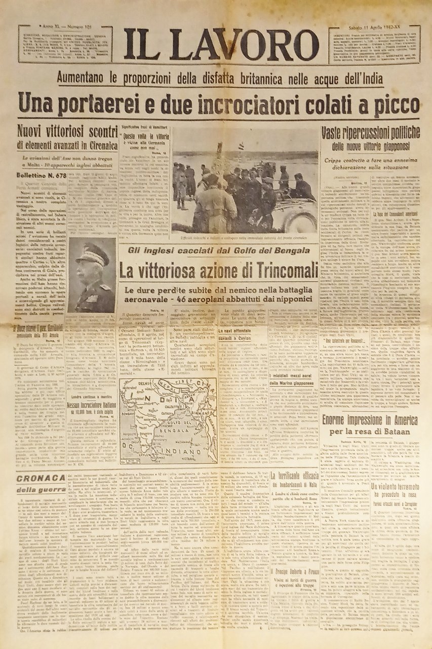 WWII - Quotidiano - Il Lavoro N. 101 - 1942 … | Immagine principale