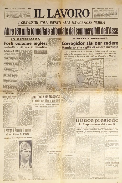 WWII - Quotidiano - Il Lavoro N. 105 - 1942 …