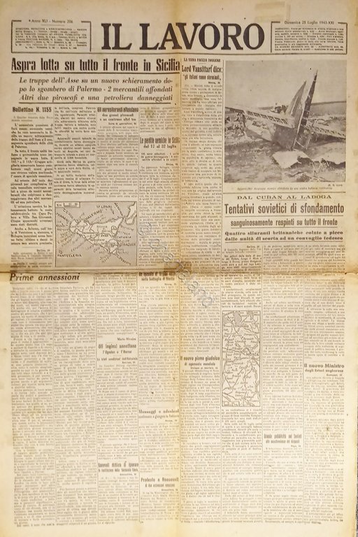 WWII - Quotidiano - Il Lavoro N. 206 - 1943 … | Immagine Gallery 2