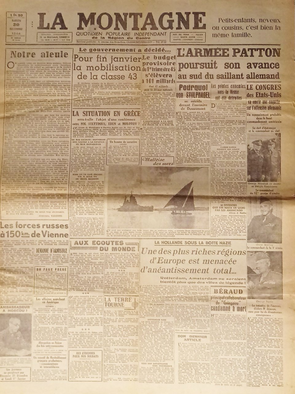 WWII - Quotidien - La Montagne N. 8.335 - 1945 … | Immagine principale