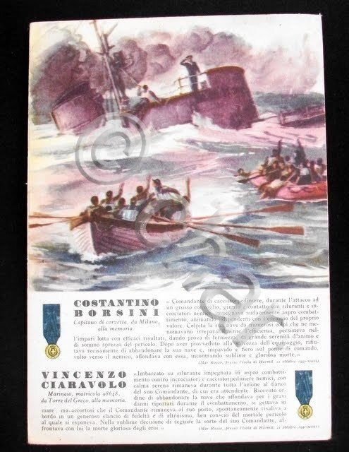 WWII Cartolina - Medaglie d' Oro Guerra 1940 - Borsini